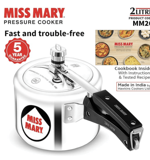 Hawkins Miss Mary Inner Lid Aluminium Pressure Cooker, 2 Litre, Silver (MM20) - Image 3